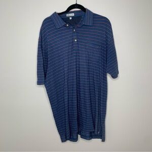 Peter Millar blue stripe shirt sleeve polo top xl